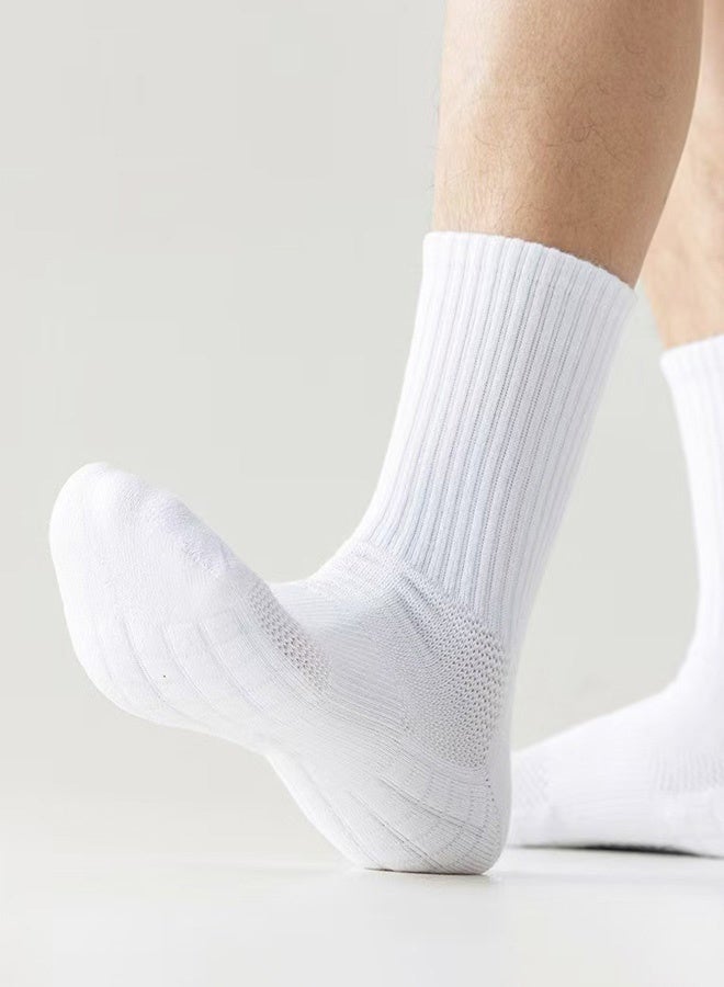 Hanayo 5 أزواج من الجوارب الرياضية للنساء والرجال غير محددة الجنس مضادة للانزلاق خفيفة الوزن ومريحة لفصل الخريف والشتاء وجميع الفصول (أبيض) - Image 4