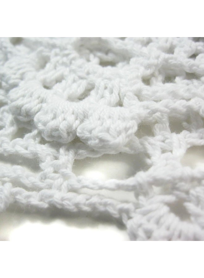 kilofly Handmade Crochet Round Cotton Lace Table Placemats Doilies Value Pack [Set of 4], Medallion, 13x13 inch, White - Image 3