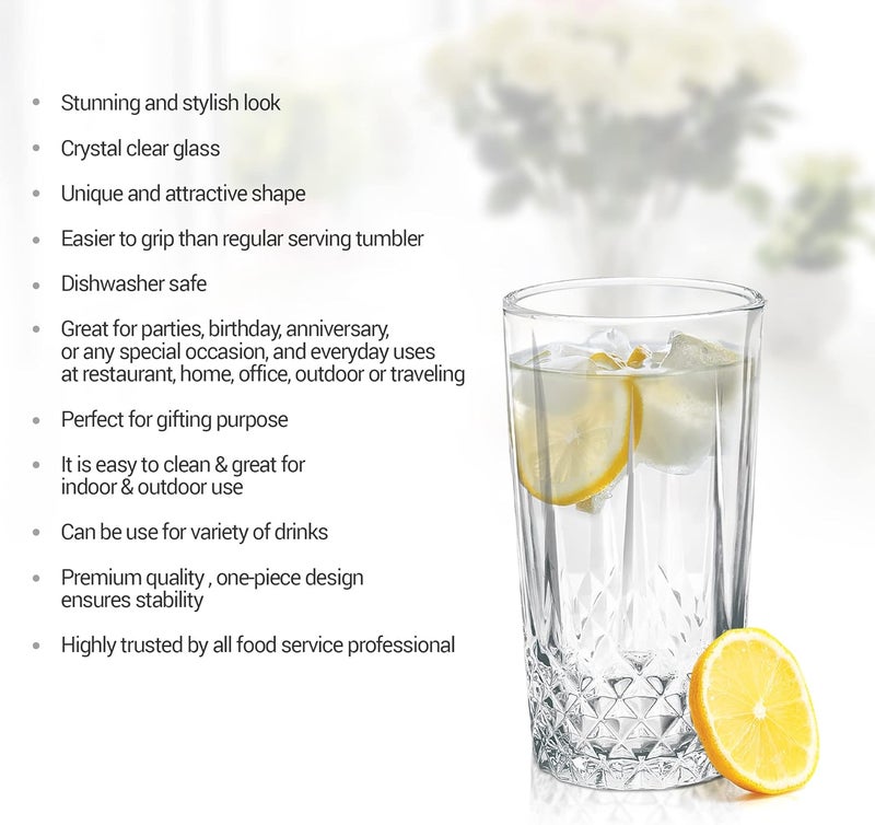 TREO by Milton Cairn 285 Water Glass Tumbler, Set of 6, 285 ml Each, Transparent - Image 4