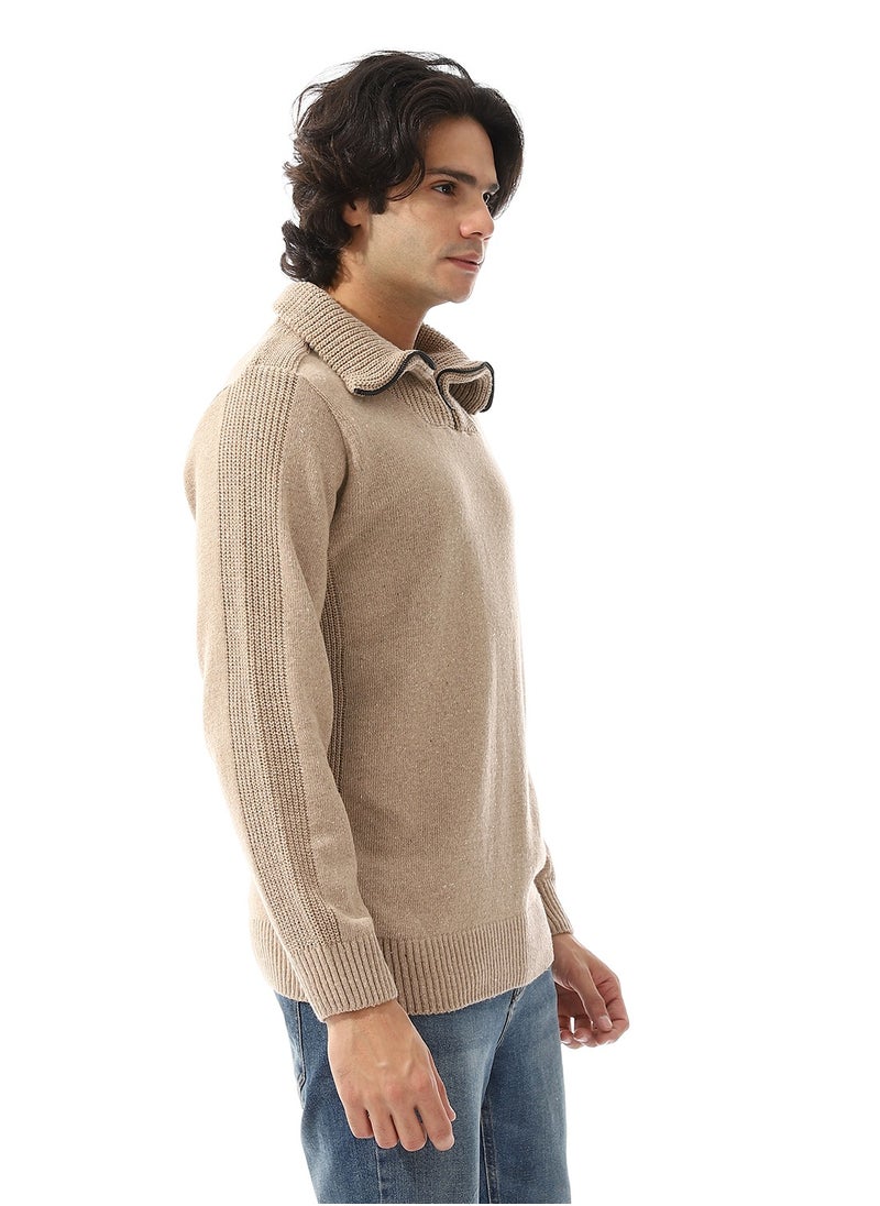 Andora Upper Zipper Through Long Sleeves Pullover  - Image 2