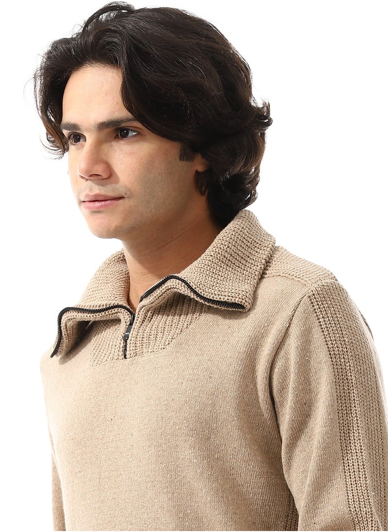 Andora Upper Zipper Through Long Sleeves Pullover  - Image 4
