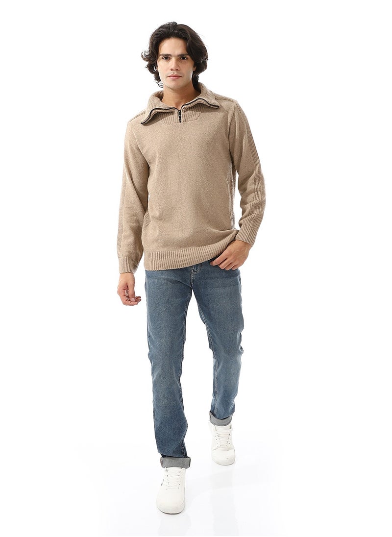 Andora Upper Zipper Through Long Sleeves Pullover  - Image 5