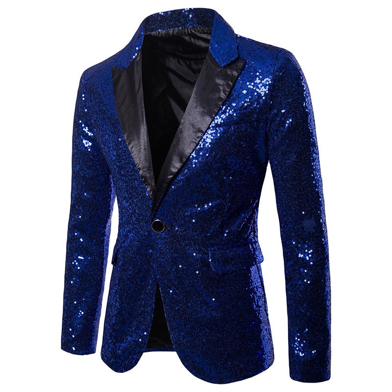 Suit Men'S Performance Dress Sequins European Code Suit Nightclub Men'S Host Mc Studio Men'S Coat - Image 1