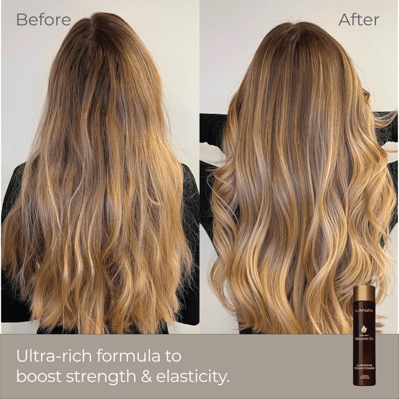 LANZA L'ANZA Keratin Healing Oil Lustrous Conditioner, Deep Conditioner for Dry Damaged Hair, Boosts Shine, Strength and Hair Health, Repair Damage and Prevent Frizz, Sulfate Free, Cruelty Free (8.5 Fl Oz) - Image 2