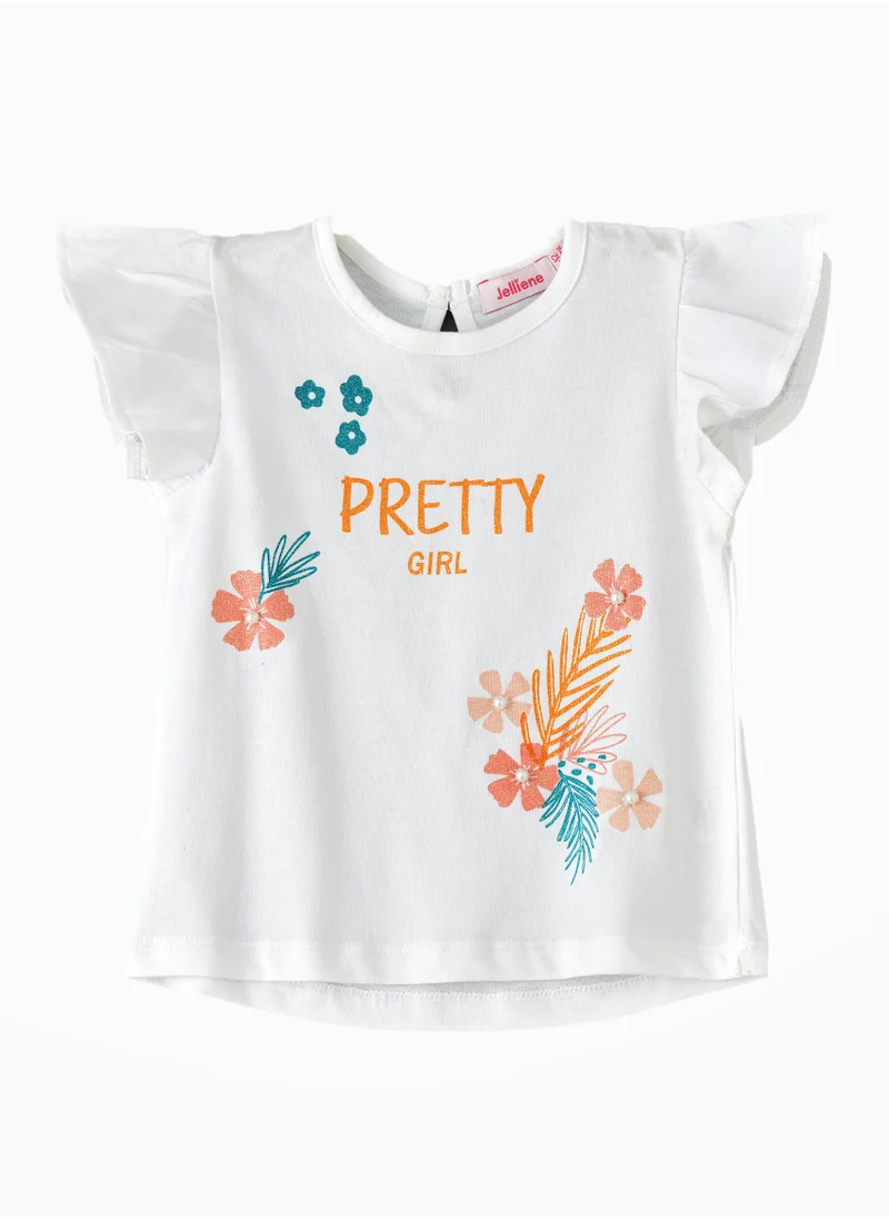 جيلين Sunshine Squad: Girls' Comfy Cotton Tees Playful Prints & Summer Fun