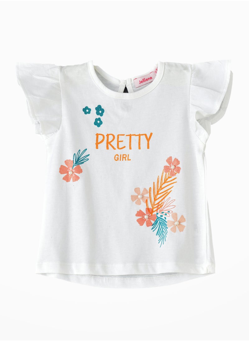 Jelliene Sunshine Squad: Girls' Comfy Cotton Tees Playful Prints & Summer Fun  - Image 1