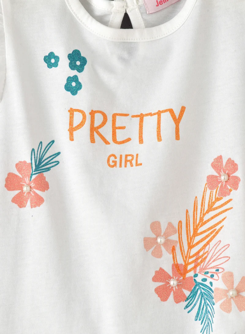 Jelliene Sunshine Squad: Girls' Comfy Cotton Tees Playful Prints & Summer Fun