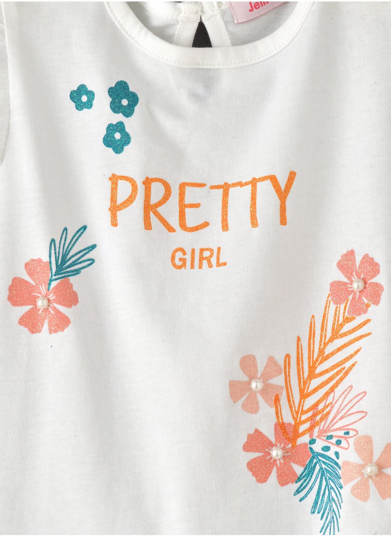 Jelliene Sunshine Squad: Girls' Comfy Cotton Tees Playful Prints & Summer Fun  - Image 3