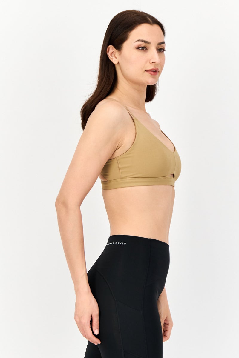 Adidas Women Lightly Padded Training Sports Bra, Tan - Image 3