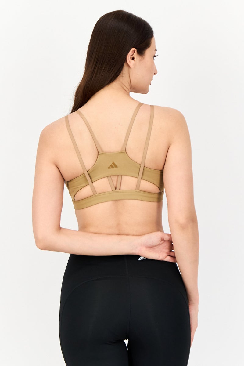 Adidas Women Lightly Padded Training Sports Bra, Tan - Image 4