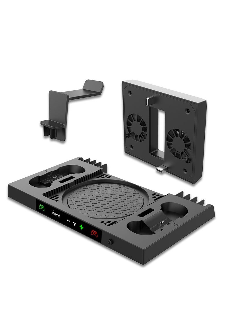 Game console multi-function cooling base smart charger earphone hanger card storage rack - Image 3
