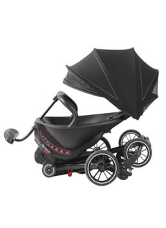 baobaohao V8 Toddler Stroller, Adjustable For Newborn Baby Comfort With Reversible Seat - Black  - Image 2
