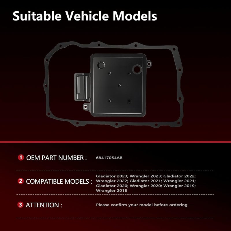 Taesayl 68417054AB Transmission Filter Oil Pan with Gasket for Wrangler 2018-2023, Gladiator 2020-2023 - Image 5