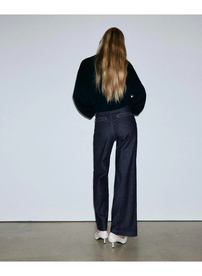 مانجو Wide-Leg Jeans With Side Buttons