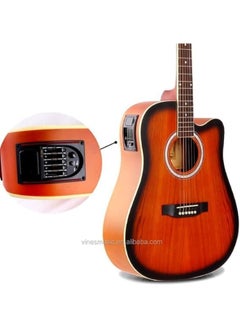 Megarya MegArya Cutaway Electro Acoustic Guitar with 4 Band EQ Red Sun Burst  - Image 3