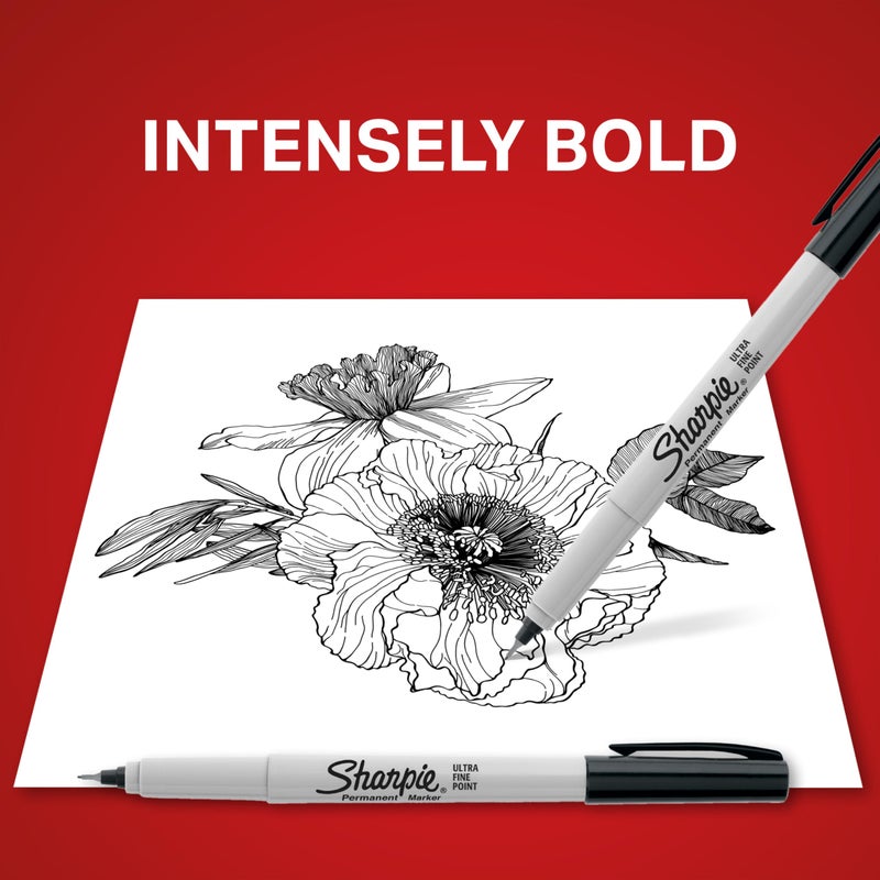 Sharpie Permanent Markers, Ultra Fine Point, Red, 12 Count - Home, Office, School, Classroom, Teacher Supplies - Image 3