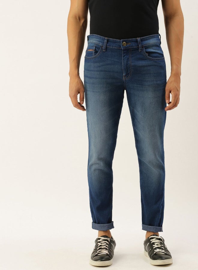 The Indian Garage Co Men Mid Rise Faded Slim Fit Jeans - Image 1