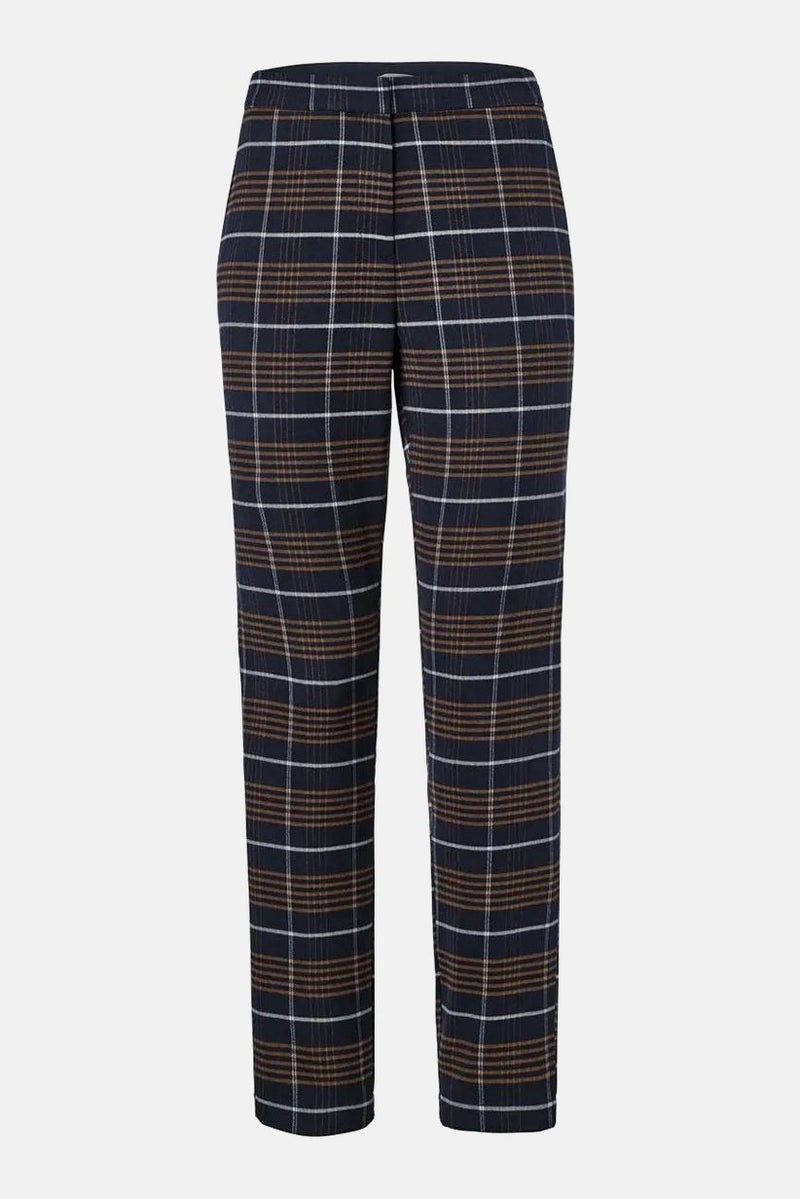 Tchibo Women Regular Fit Checkered Pants, Navy - Image 2