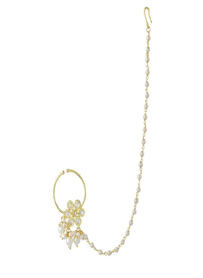 VOYLLA Panchhi Kashni Nose Ring For Women Nose Rings And Pins For Women, Kundan Nose Rings For Wedding, Festive, Party, Birds, American Diamond, Gift For Her - Image 4