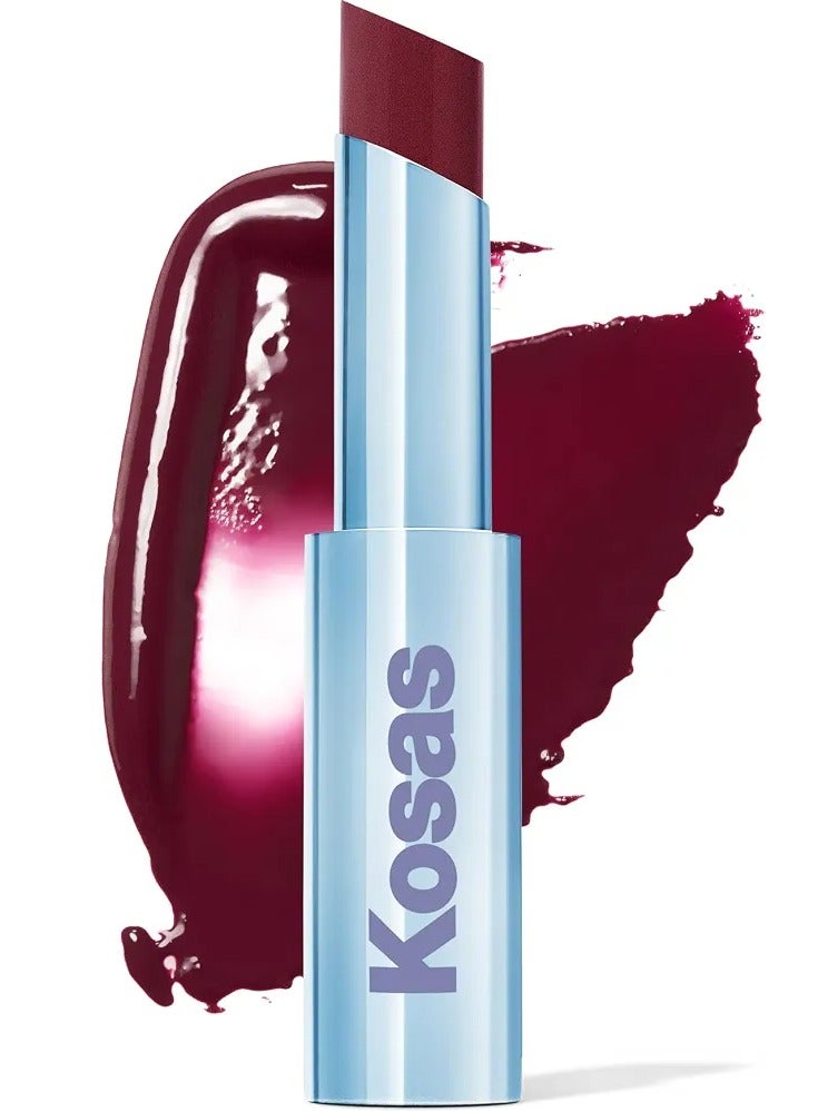 Kosas Wet Stick Hydrating & Shiny Lipstick – Soothes, Softens, and Hydrates Lips – Bikini Blaze - Image 1