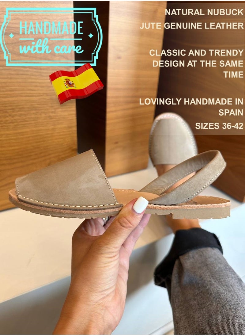 Bibibs & Co Menorca Nubuck Flat Sandals Sling Back Grey  - Image 2
