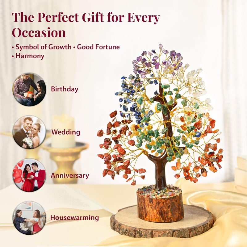 CroconÂ® 7 Chakra Healing Crystals Tree of Life, Birthday Gifts for Women, Crystals and Healing Stones, Room Decor, Positive Energy Women Gift Ideas, House Warming Gifts New Home for Sisters & Mom - Image 4