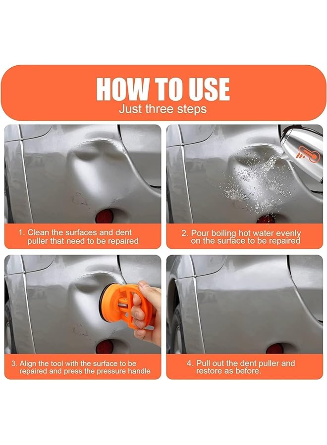 أكس سبرينج أداة سحب صدمات السيارة الربيعية، 3 قطع بمقبض سحب صدمات شفط، أداة إزالة صدمات قوية للسيارة، مجموعة إزالة الصدم وأداة إصلاح الصدم لهيكل السيارة، إصلاح السيارات، الزجاج، البلاط والمرايا - Image 4