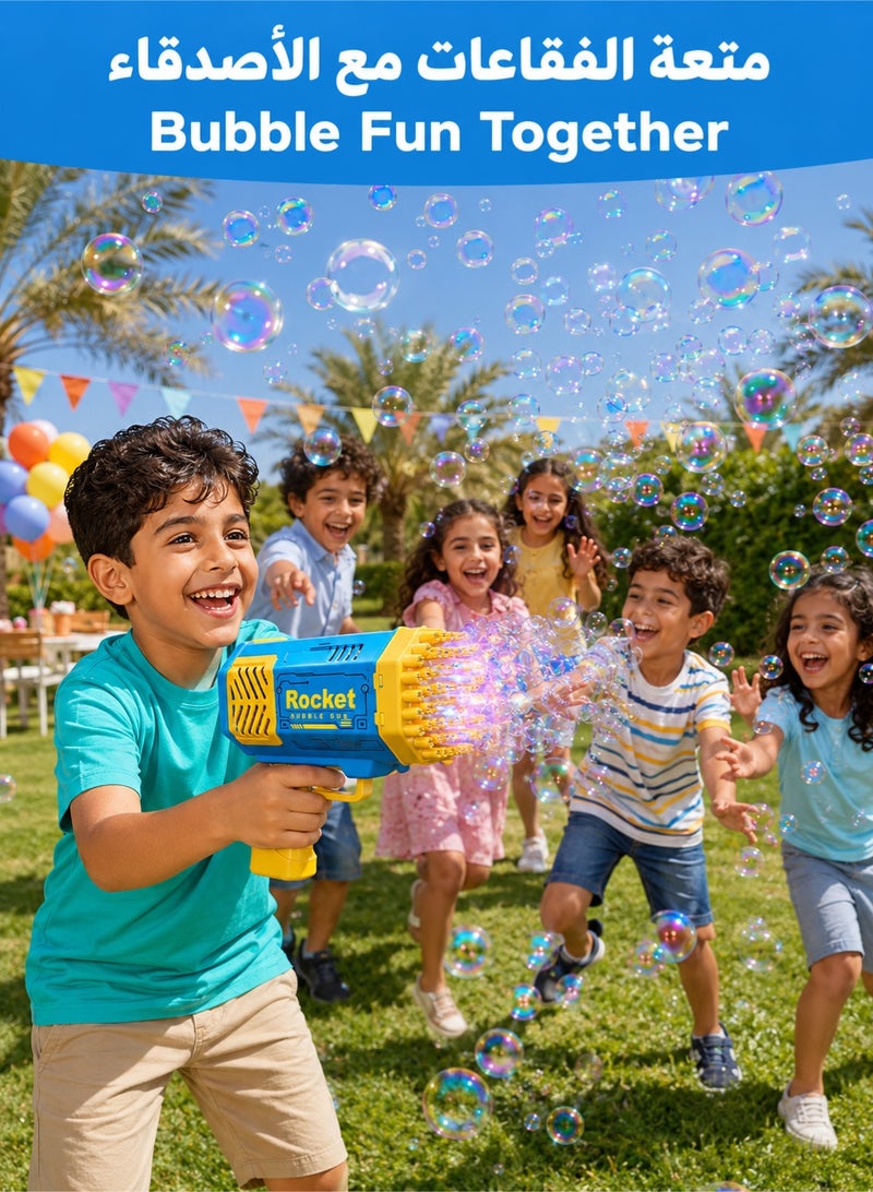 Rocket Kids Bubble Gun Toy 40 Holes With Bubble Solution Tray and 4 AA Batteries, Easy to Use Bubble Machine for Outdoor Garden Party - Image 4