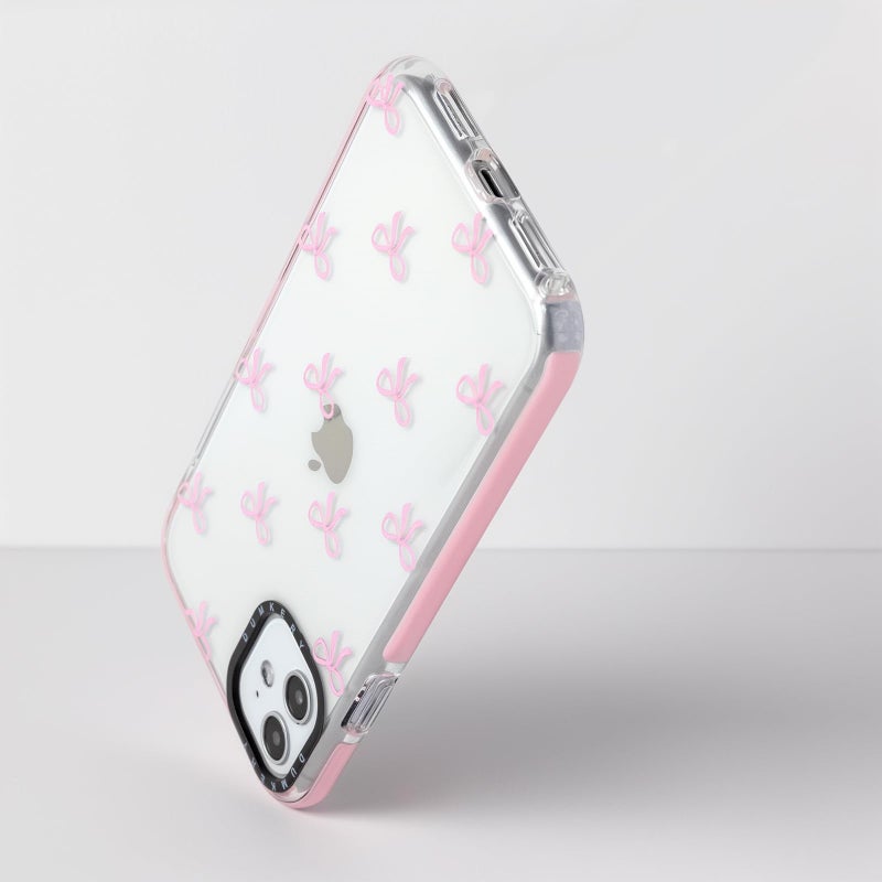 Dumkery Cute Phone Case Compatible with iPhone 11, Bows Girly Aesthetic Pattern, Soft TPU Shockproof Bumper Cases Cover for Girls Women-Pink - Image 5