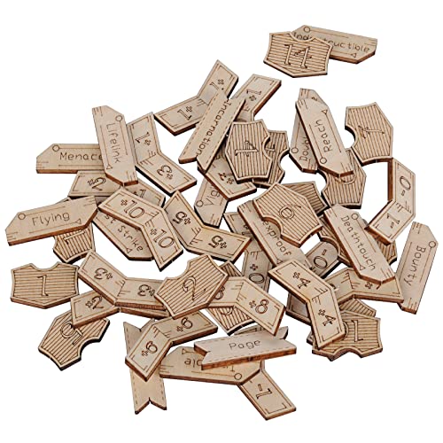 CZYY Ability Loyalty and 11 Counters Set of 194 Wood Keyword Magic Tokens Compatible with Magic The Gathering MTG - Image 1