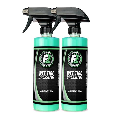 ExoForma Wet Tire Dressing Spray - Extremely High Shine Tire Dressing for That Wet Look - No Sling, Non-Greasy Silicone Formula with UV Protection - Easy to Apply, Minimal Cure Time - 16 fl oz, 2 Pack - Image 1