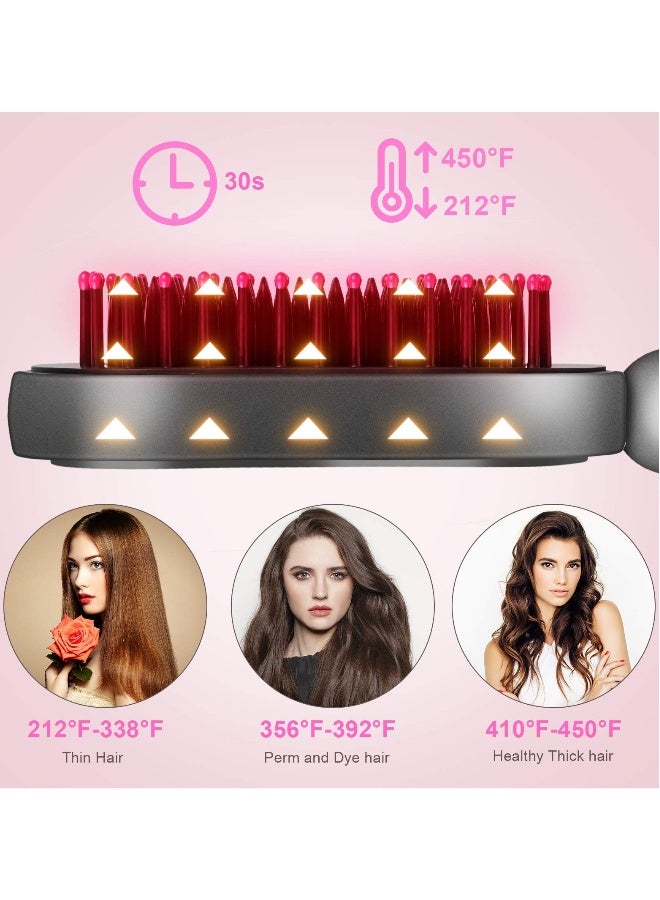 general Hair Straightener Brush, Salon Styler Hair Dryer and Volumizer Ceramic Heating Ionic Hair Straightener Comb 13 Heat Setting  LED Screen  Anti-Scald  Auto-Off for Home Travel Salon - Image 3