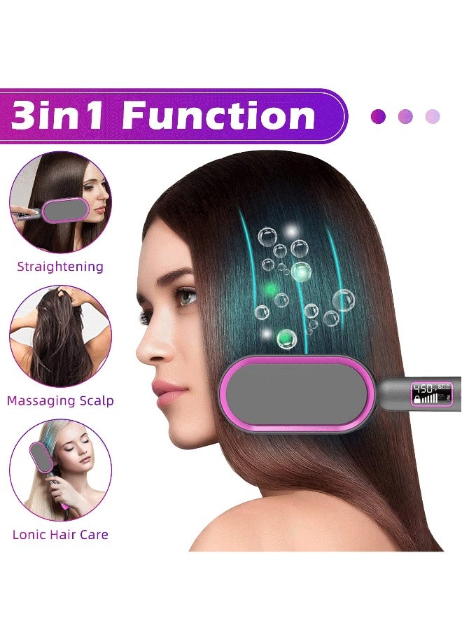 general Hair Straightener Brush, Salon Styler Hair Dryer and Volumizer Ceramic Heating Ionic Hair Straightener Comb 13 Heat Setting  LED Screen  Anti-Scald  Auto-Off for Home Travel Salon - Image 4