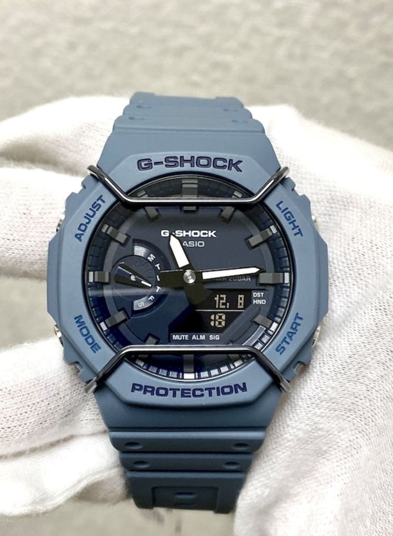 G-SHOCK ساعة كاسيو جي شوك للرجال بسوار من الراتينج على شكل دائري، تناظرية ورقمية، GA-2100PT-2ADR - Image 3