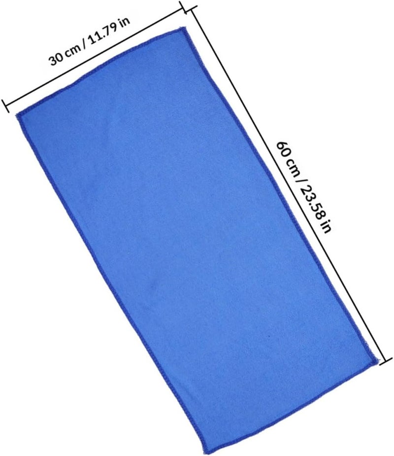6pcs Microfiber Car Care Towels Soft Absorbent Car Drying Cloths 30x60cm Blue Edged Window Glass Polishing Rags for Auto Detailing - Image 2