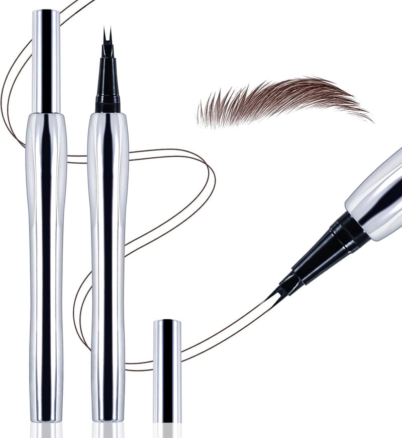 Apooliy Waterproof Eyebrow PenMicroblading Brow Pencil and Lower Eyelash PenLong Lasting Liquid Eyebrow DefinerHigh Pigmentation