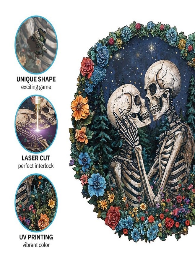 Jigfoxy Wooden Puzzle for Adults, Skull Wooden Jigsaw Puzzles for Adults, Unique Animal Shape Wood Cut Puzzles for Family Friend Puzzle Lovers(S-8.3 * 8.2in-108pcs) - Image 5