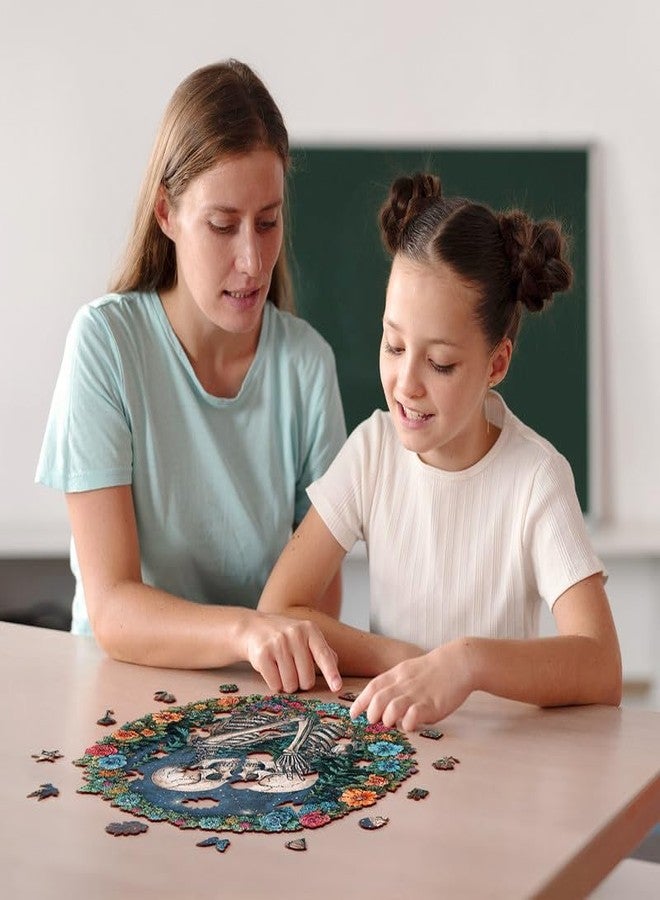 Jigfoxy Wooden Puzzle for Adults, Skull Wooden Jigsaw Puzzles for Adults, Unique Animal Shape Wood Cut Puzzles for Family Friend Puzzle Lovers(S-8.3 * 8.2in-108pcs) - Image 3