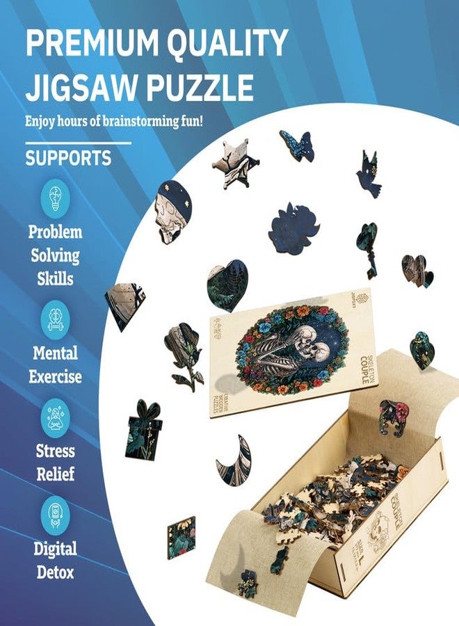 Jigfoxy Wooden Puzzle for Adults, Skull Wooden Jigsaw Puzzles for Adults, Unique Animal Shape Wood Cut Puzzles for Family Friend Puzzle Lovers(S-8.3 * 8.2in-108pcs) - Image 4