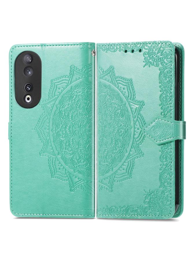 اس-توب جراب هاتف Honor 90 5G من الجلد المنقوش بزهرة ماندالا - Image 2