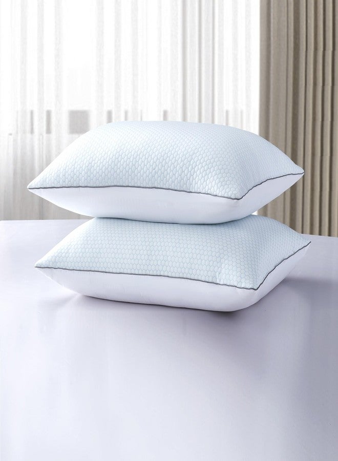 Serta Cooling White Feather Set of 2 Pack Super Supportive Bed Seasons Pillow, King (Pack of 2), 2 Count - Image 2