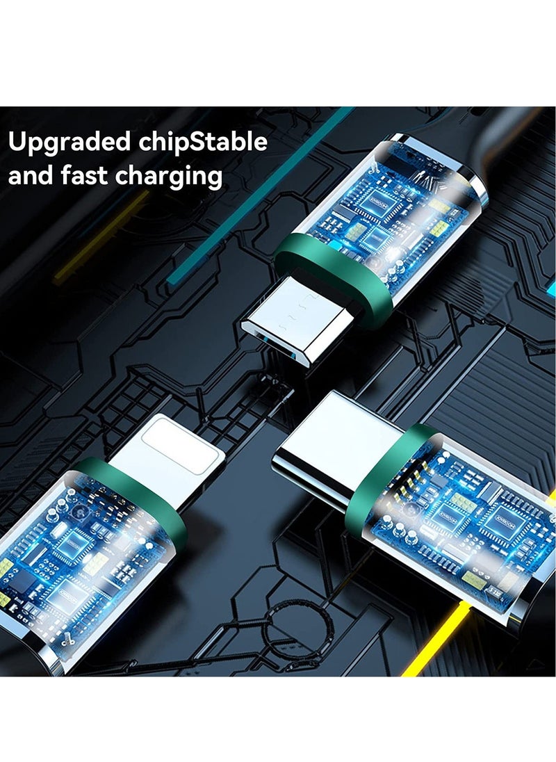 Raxoom كابل شحن متعدد 3 في 1، كابل شحن USB A إلى Lightning/Type C/Micro USB متوافق مع iPhone و iPad و Samsung Galaxy و Huawei و LG و Sony و HTC و OnePlus - Image 3