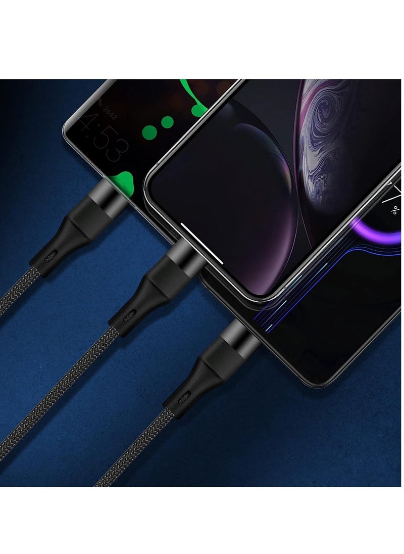 Raxoom كابل شحن متعدد 3 في 1، كابل شحن USB A إلى Lightning/Type C/Micro USB متوافق مع iPhone و iPad و Samsung Galaxy و Huawei و LG و Sony و HTC و OnePlus - Image 4
