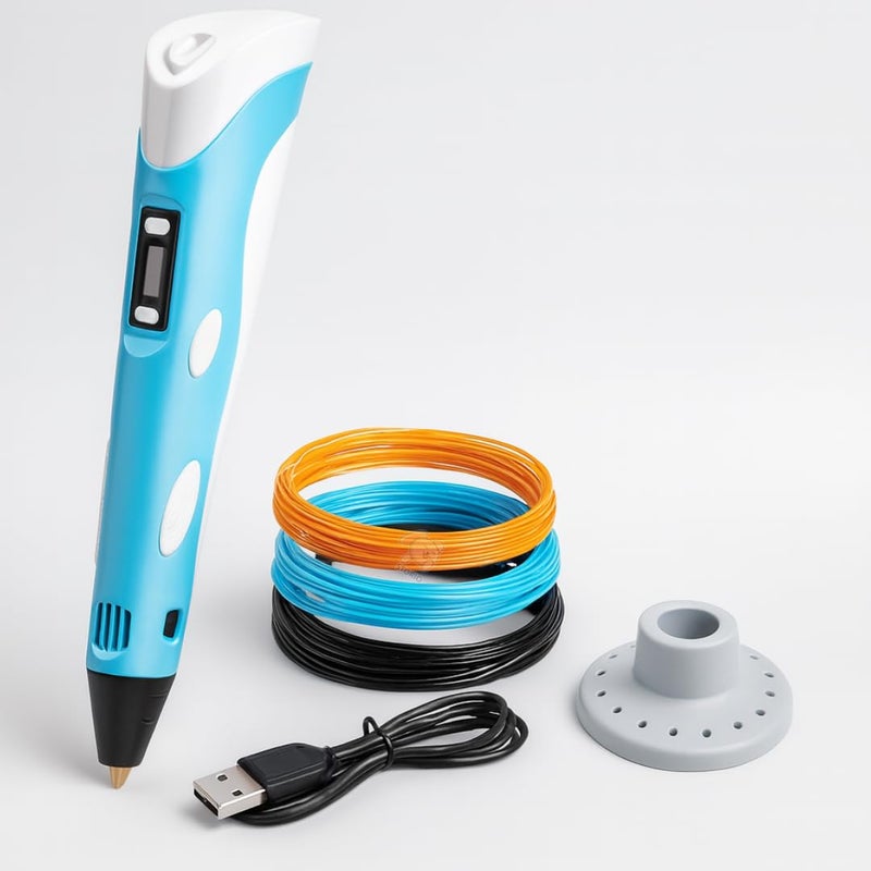 Storio 3D Pen with Adapter| 3D Pen for Kids| 3D Pen with 3 * 1.75MM PLA Filaments 10m Each| 3D Printing Pen | 3D Pen Set with PLA Filament Included - Ready to Create, Blue - Image 3