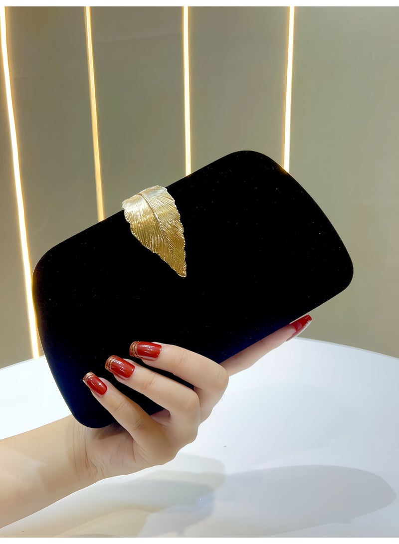Flossie Evening clutch, black, velvet, perfect for evening outings, highlighting an elegant and sophisticated style - Image 1