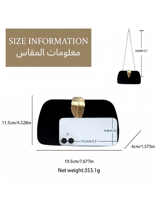 Flossie Evening clutch, black, velvet, perfect for evening outings, highlighting an elegant and sophisticated style - Image 3