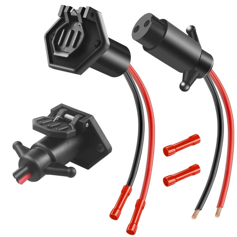 Moestoont Trolling Motor Plug, Trolling Motor Plug and Receptacle 12v Compatible With Minn Kota Marine Boat, Male & Female Trolling Motor Connector, Waterproof Trolling Motor Quick Connect, Quick Connect Electr - Image 1
