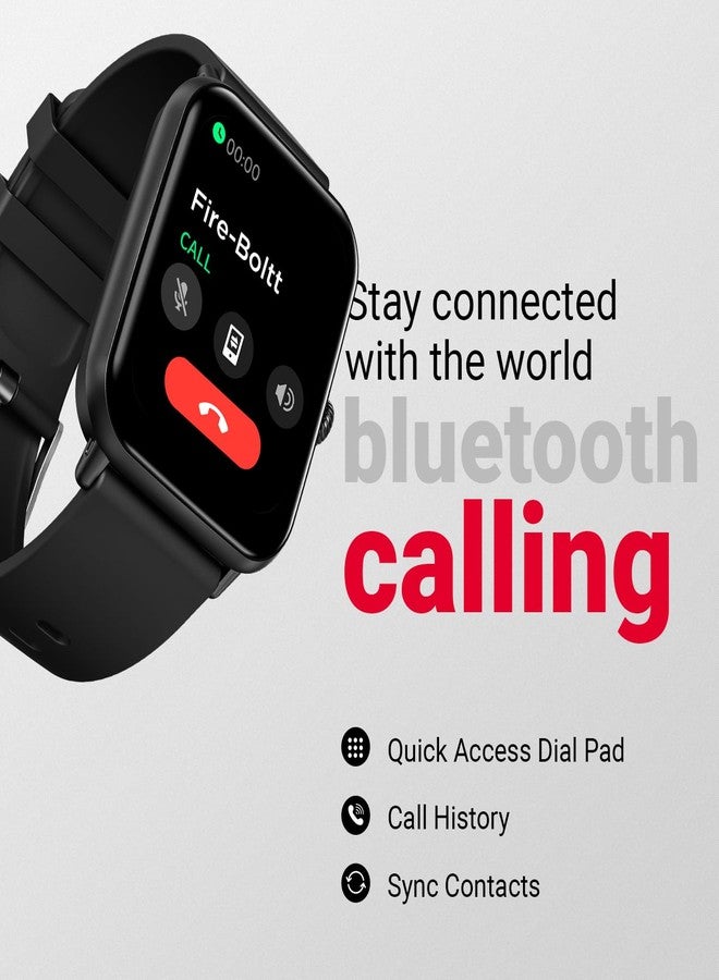 Fire-Boltt ساعة Fire-Boltt Ninja Call Pro Plus الذكية للمكالمات عبر البلوتوث، شاشة عالية الدقة 1.83 بوصة، مساعد صوتي بتقنية الذكاء الاصطناعي، أكثر من 120 وضعًا رياضيًا، مقاومة للماء بمعيار IP67، ساعة ذكية لمراقبة تشبع الأكسجين في الدم ومعدل ضربات القلب للرجال والنساء - أسود - Image 4
