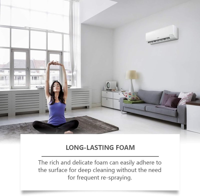 120ML Air Conditioner Foaming Cleaner- Air Conditioner Foam Coil Cleaner, Air Filters Bubble Cleaner Spray, No Rinse Evaporator & Condenser Coil Cleaning Deodorizer, No Washing Air Conditioner - Image 5