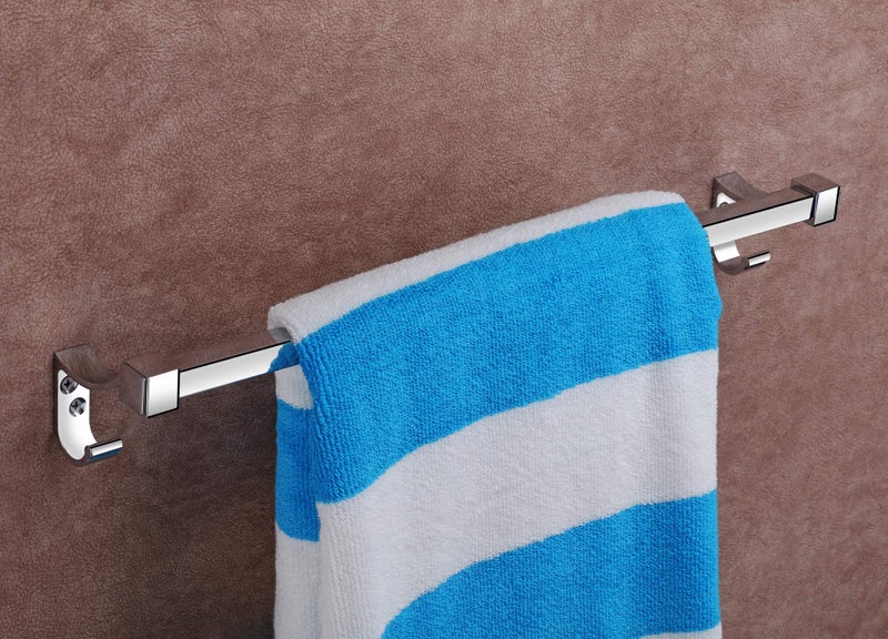 iSTAR Stainless Steel 24 Inch Towel Rod/Towel Rack for Bathroom/Towel Bar/Towel Hanger/Towel Stand/Bathroom Accessories-Square (Chrome Finish) Made in India - Image 5